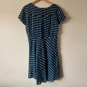 Compania Fantastica Spanish Navy White Polka Dot Indie Mini Dress Size Medium thumbnail 2