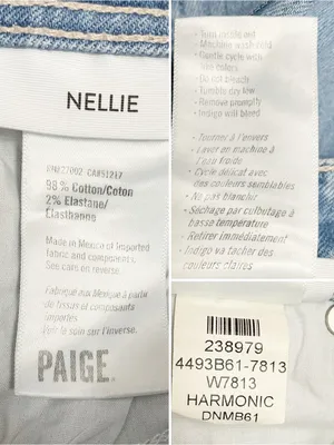 PAIGE Nellie Culotte Jeans Size 24 Harmonic Wide Leg Crop Mid Rise Light Wash thumbnail 10