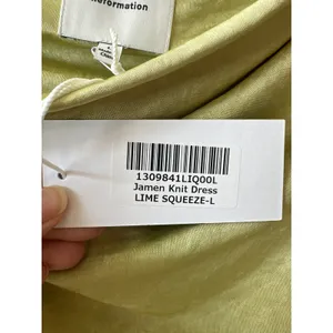 Reformation NWT Jamen Lime Squeeze One Shoulder‎ Knit Maxi Dress Size L thumbnail 6