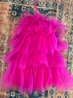 Dillard's Pink ruffle halter dress thumbnail 2