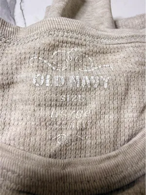 Old Navy Beige Waffle Knit Long Sleeve Top Women’s Medium 100% Cotton Casual thumbnail 3