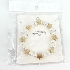 Wildflower pearls gold stars stretch bracelet new nwt shimmer‎ perla Estrella thumbnail 1