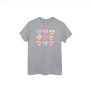 Out of Print Target Romance Tropes Hearts Graphic T-Shirt‎ Gray Womens L thumbnail 5