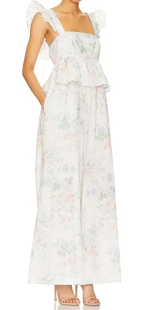 Selkie Mrs. Darcy Weekender Jumpsuit XS NWT Floral Wide Leg Cottagecore thumbnail 1