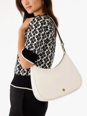 NWT Kate Spade Kayla Large Pebbled Leather Shoulder Bag Cream White Crossbody thumbnail 1