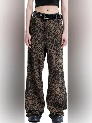 Aelfric Eden Leopard Print High Rise Wide Leg Jeans Size 28 thumbnail 10