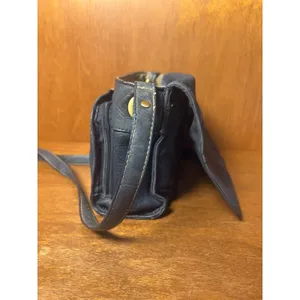 Coldwater Creek Dusty Blue Leather Flap Crossbody Bag Soft Pebbled Adjustable Strap thumbnail 5