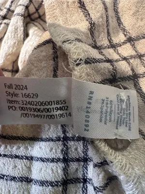 Marine Layer Maeve Maxi Dress NWOT Small Cream Windowpane Plaid Tiered V-Neck thumbnail 12
