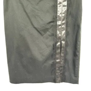 Wolford Black Pencil‎ Skirt Front Slit Satin and Lace Stripe Trim Size US 6 thumbnail 3