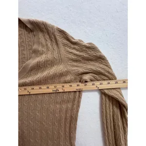 Banana Republic Camel Brown Cable Knit V-Neck Angora Cotton Sweater XL RN54023 thumbnail 3