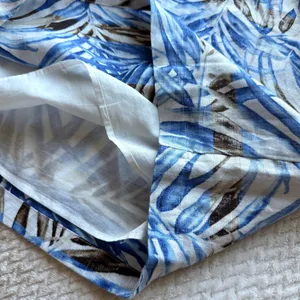 Tommy Bahama Monako Linen Leaf Mini Skirt 2 Blue Resort Coastal European Summer thumbnail 4