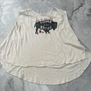 White Crow Women's Buffalo Beige Size Small S Home Of‎ The Brave Live Free Linen thumbnail 2