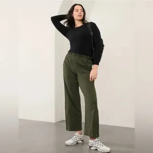 Athleta Trekkie High Rise Parachute Pants Aspen Olive NWT Sz LRG thumbnail 3