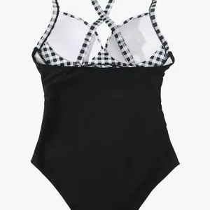 High waisted Bathing suit size Large . Looks like 2 piece but it's one p… thumbnail 6