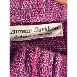 Handmade Vintage Pink Purple Tweed Fringe Skirt‎ Boho Statement Preppy Woven Statement thumbnail 8