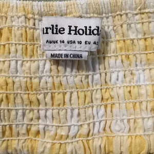 Charlie Holiday Women Size 10 Ivy Gingham Yellow Tie Cropped Top v6x thumbnail 5