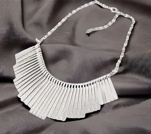 Silver Egyptian cleopatra necklace thumbnail 1