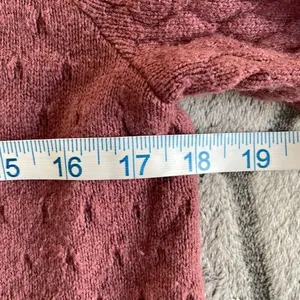 LOFT‎ Womens Cardigan Sweater Open Front Pocket Ribbed Knit Rose Pink Size XS thumbnail 6