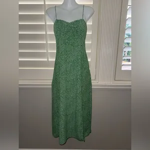 Zara Printed Corsetry-Inspired Dress Green White Leopard Cheetah Size XS thumbnail 5