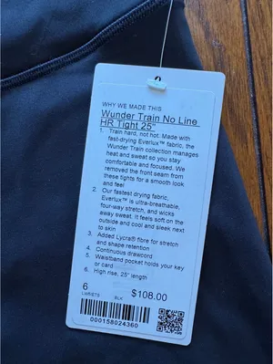 Lululemon Wunder Train No Line High Rise 25” Black Size 6 NWT thumbnail 4
