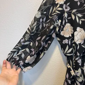 Calvin Klein Womens-XL Long Sleeve Dress with Belt & Teirs Black Floral‎ thumbnail 15