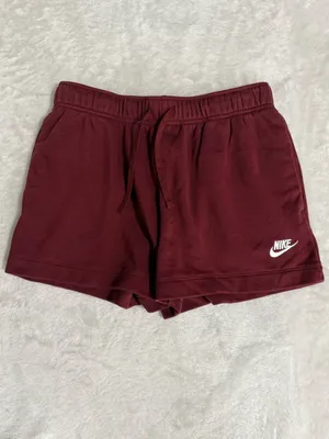 Nike Sportswear Club Fleece Mid-Rise Shorts Burgundy Medium thumbnail 5