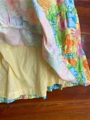 NWOT Ruffle Butts Women’s Hawaiian Floral Smocked Cotton Sun Dress Sz L 💛🎀 thumbnail 12