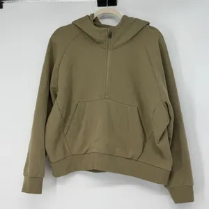 Athleta XL Coaster‎ Luxe Quarter Zip Hoodie Olive Green Sweatshirt Pullover thumbnail 1