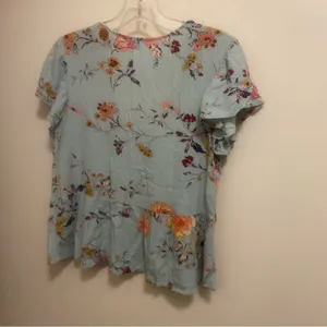 Eyeshadow Womens Shirt Top Blouse S Small Bust 34” Light Blue Floral Cottagecore thumbnail 6