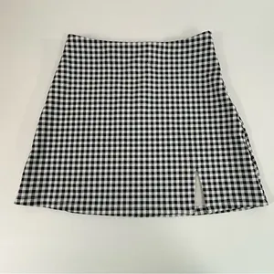Princess Polly‎ Black and White Gingham Slit Skirt Size 6 NWT thumbnail 2