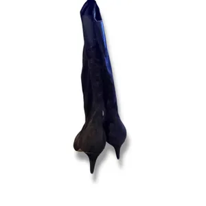Nine West Knee High Boots Size 9.5 Black‎ Faux Suede Almond Toe Stiletto Heel thumbnail 4
