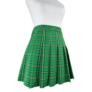 Aritzia Sunday Best Kelly Green, Black & White Pleated Mini Skirt thumbnail 5