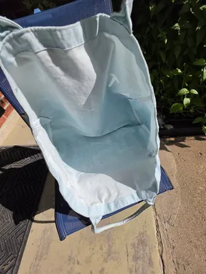 Athleta Blue Ombre Canvas Tote Shopping Bag thumbnail 6