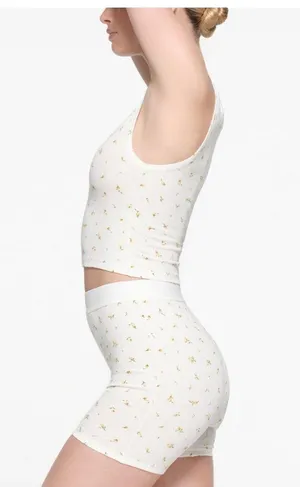 SKIMS Cotton Rib Boxers Marigold Rosebud Print thumbnail 2