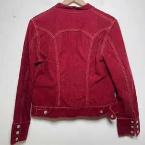 Gap Women Corduroy Jacket M‎ Red Vintage Fall '03 Stretch Button Front Trucker thumbnail 7