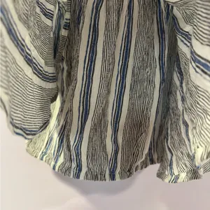 Grey white‎ and blue Angie stripe flowy button shirt thumbnail 3