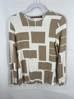 Pashmina Abstract Geometric Bamboo Long Sleeve Top Size M thumbnail 2