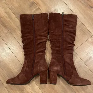 H BY HALSTON Sarah Boots Brown Suede Leather Knee High Sz 9.5 thumbnail 5