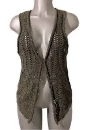 Old Navy Black Crochet Sweater Vest #Crochet #Vest thumbnail 1