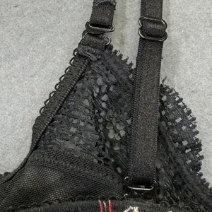 Intimately Free People Black‎ Floral Lace Longline Bralette XS Adjustable Straps thumbnail 3