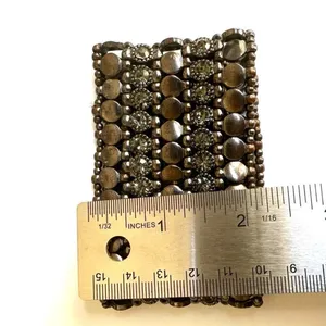 Wide rhinestone stretchy bracelet thumbnail 5