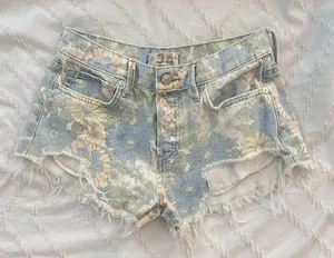 free people jean shorts thumbnail 1