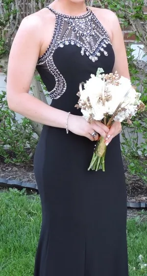 Prom Dress Black Size 0 thumbnail 1