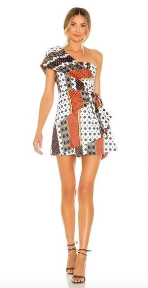 House of Harlow Printed One Shoulder Dress thumbnail 1