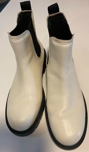 UGG Black and White Jasmine Markstrum Waterproof Leather Chelsea Ankle Boots thumbnail 1