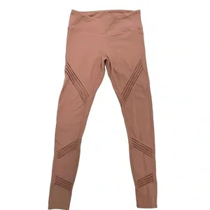 Alo Yoga Ultimate Stripe Mesh Leggings Pink Rosewater Athletic Pants Size S thumbnail 4