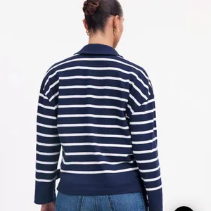 MADEWELL‎ Rugby Polo Tee Sweatshirt in True Midnight Navy thumbnail 4