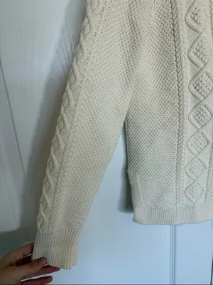 J Crew Cotton cable-knit crewneck sweater Women’s Size S Cotton Fisherman Core thumbnail 2