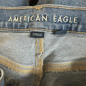 American Eagle Baggy Straight Jeans Womens 14 Blue Studded Super High Rise Denim thumbnail 5