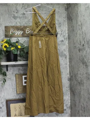 NWT A New Day Sleeveless Adjustable Strap Open Back Maxi Dress Olive Brown XS thumbnail 3